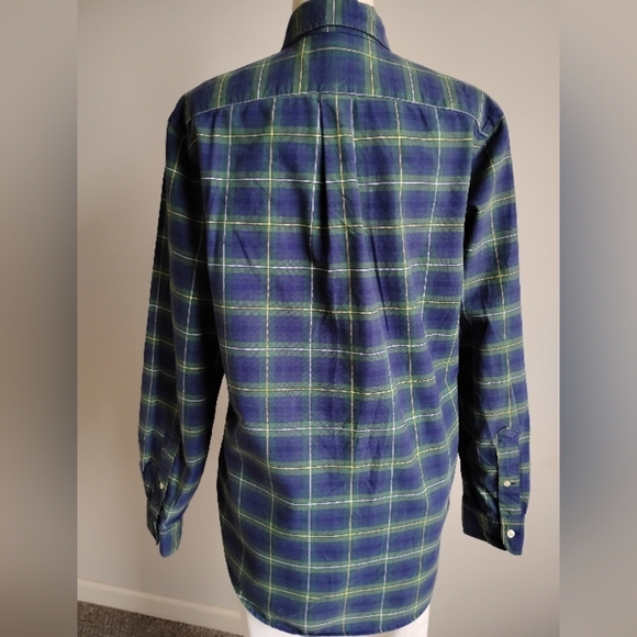 Ralph Lauren Oxford Cloth Preppy Button Down Shirt Blue Plaid Classic Size Med - Picture 7 of 12